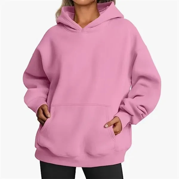 Oversized women's hooded sweatshirt,kangaroo pocket.
