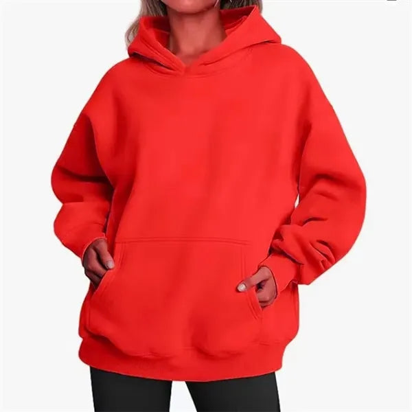 Oversized women's hooded sweatshirt,kangaroo pocket.