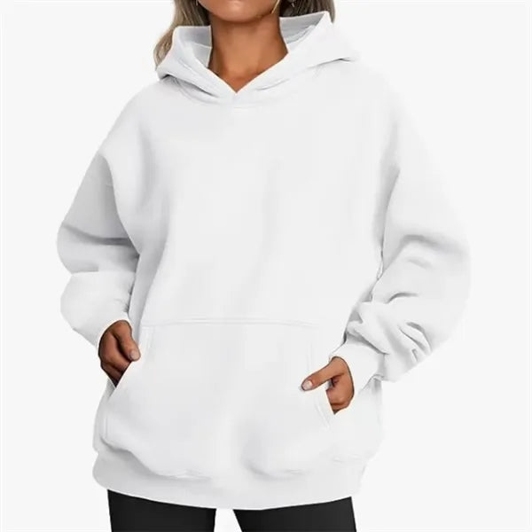 Oversized women's hooded sweatshirt,kangaroo pocket.
