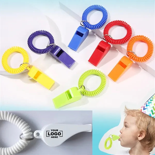 Whistle with Coil Key Chain
