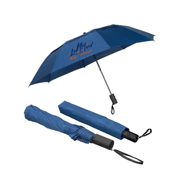 44" Arc Vented Auto Open Folding Umbrella