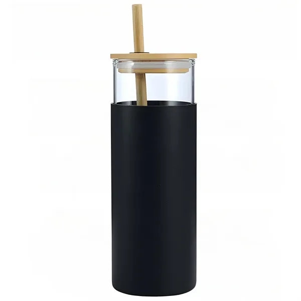 17 Oz Glass Tumbler with Lid and Straw