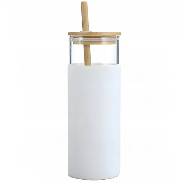 17 Oz Glass Tumbler with Lid and Straw