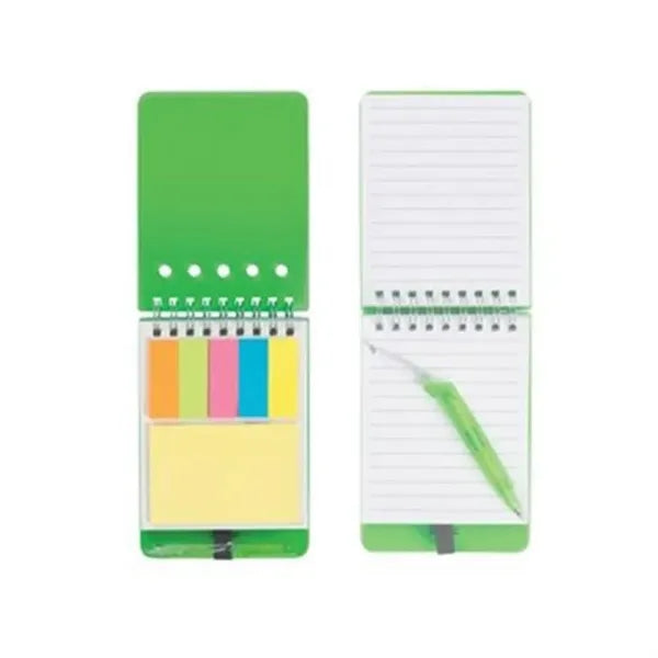 Spiral Bound Sticky Note Pad With Pen