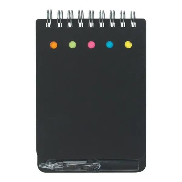 Spiral Bound Sticky Note Pad With Pen
