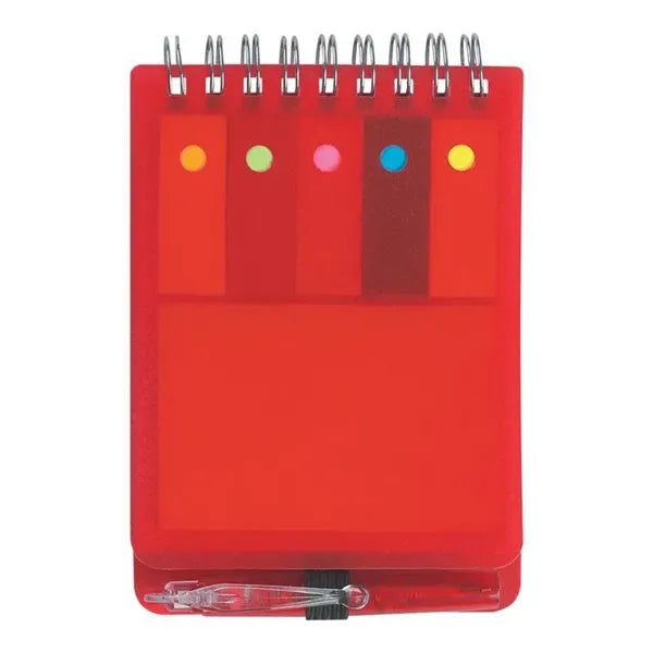 Spiral Bound Sticky Note Pad With Pen