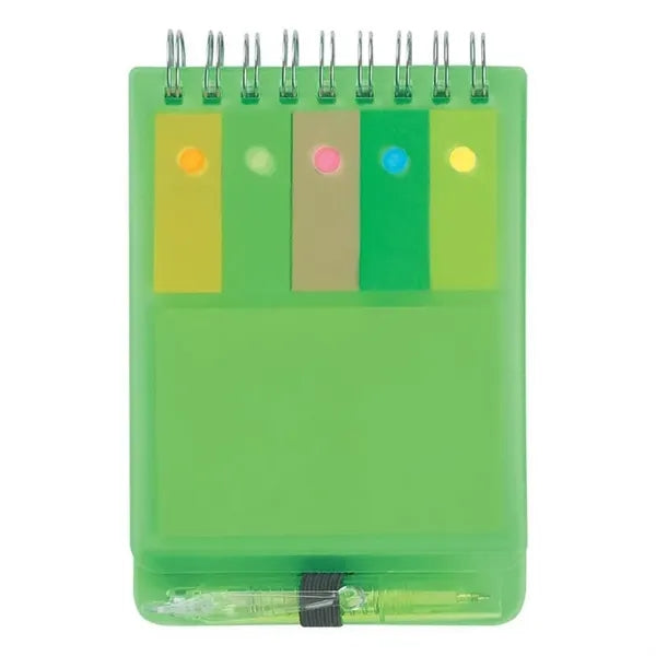 Spiral Bound Sticky Note Pad With Pen