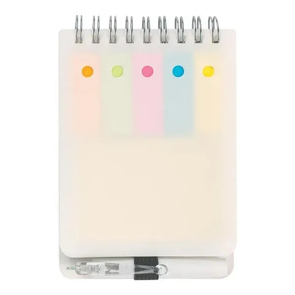 Spiral Bound Sticky Note Pad With Pen