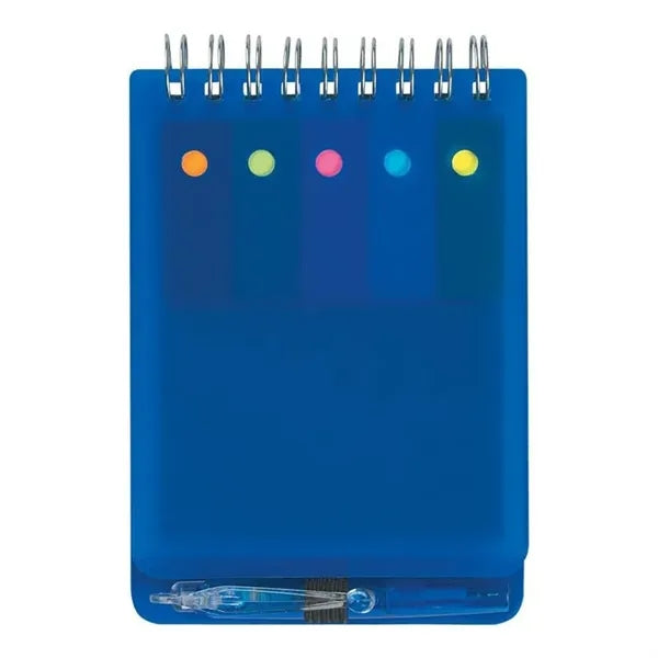 Spiral Bound Sticky Note Pad With Pen