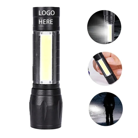 Portable Mini Aluminum Alloy Flashlight With COB Side Light