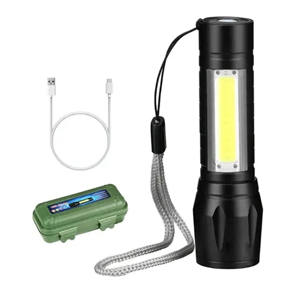Portable Mini Aluminum Alloy Flashlight With COB Side Light