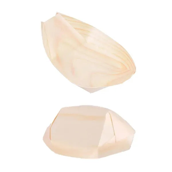 Disposable Pine Wood Boat Plates & Dishes