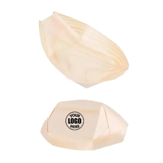 Disposable Pine Wood Boat Plates & Dishes