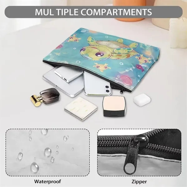 Waterproof Cosmetic Pouch Zipper Toiletry Bag Makeup Case
