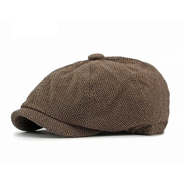 Male and female autumn British retro octagonal hat
