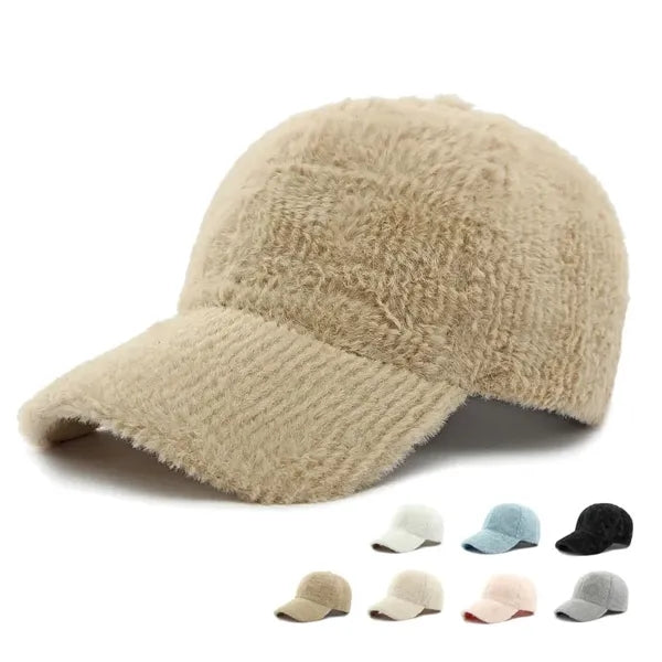 Simple light plate plush warm hat for autumn and winter