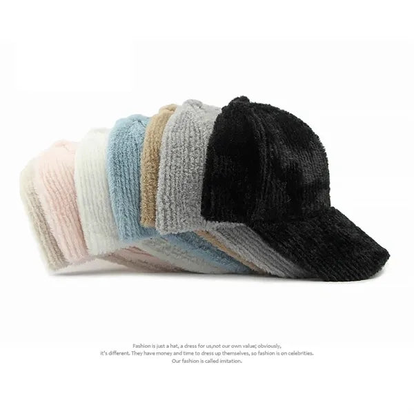 Simple light plate plush warm hat for autumn and winter