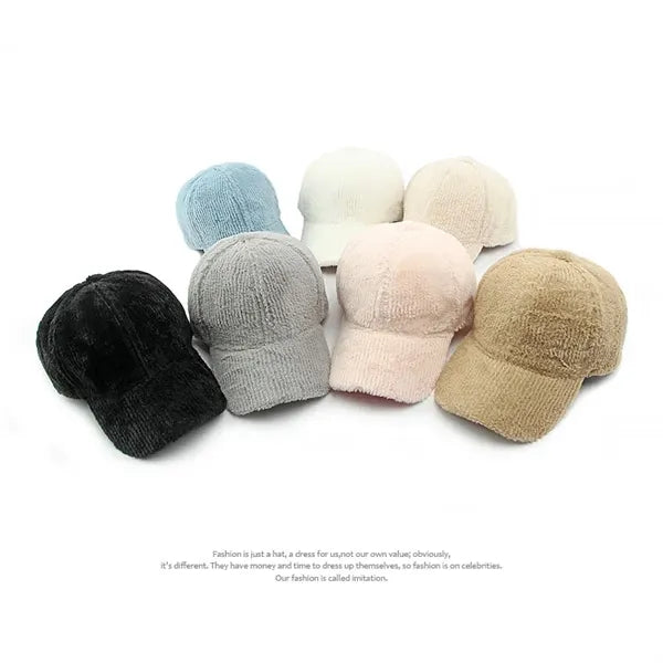 Simple light plate plush warm hat for autumn and winter