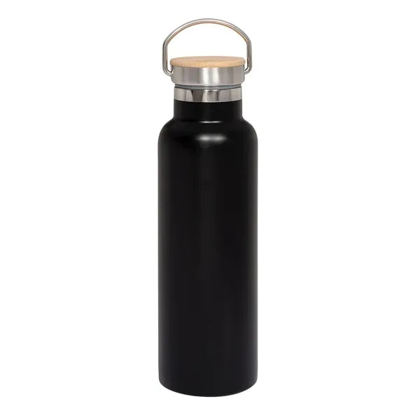 20 oz Vacuum Insulated Water Bottle With Bamboo Lid
