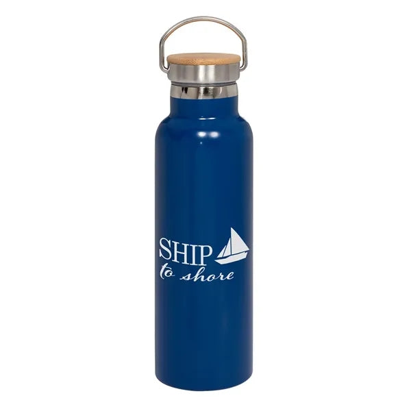 20 oz Vacuum Insulated Water Bottle With Bamboo Lid