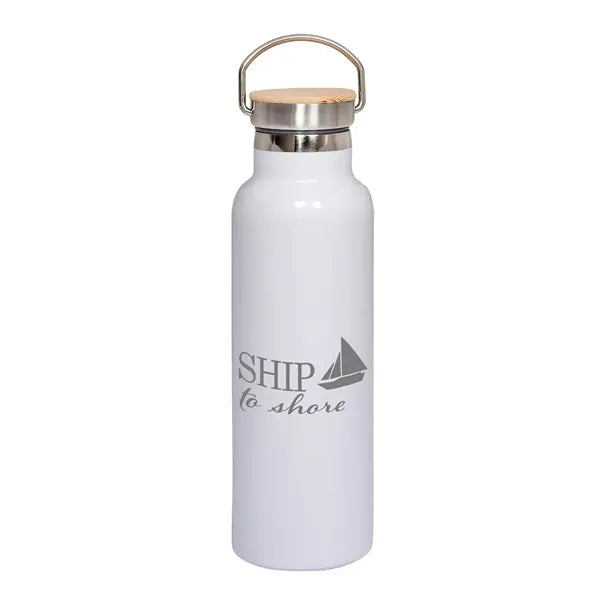 20 oz Vacuum Insulated Water Bottle With Bamboo Lid