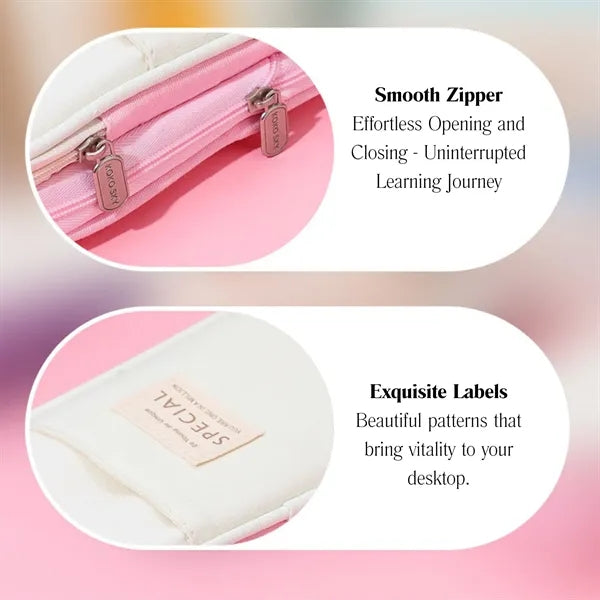 Color-Block Canvas Expandable Pencil Case