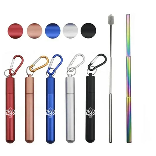 Portable Collapsible Stainless Steel Straw Set