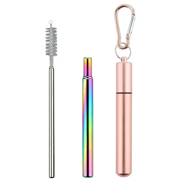Portable Collapsible Stainless Steel Straw Set