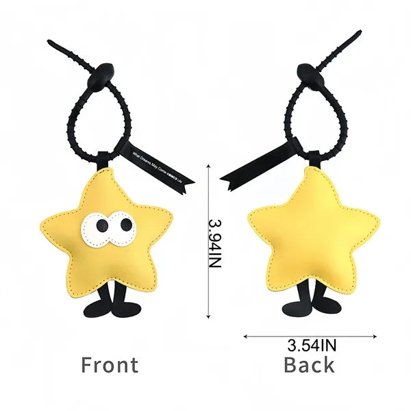 Cartoon Keychain PU Leather Ornament Gift