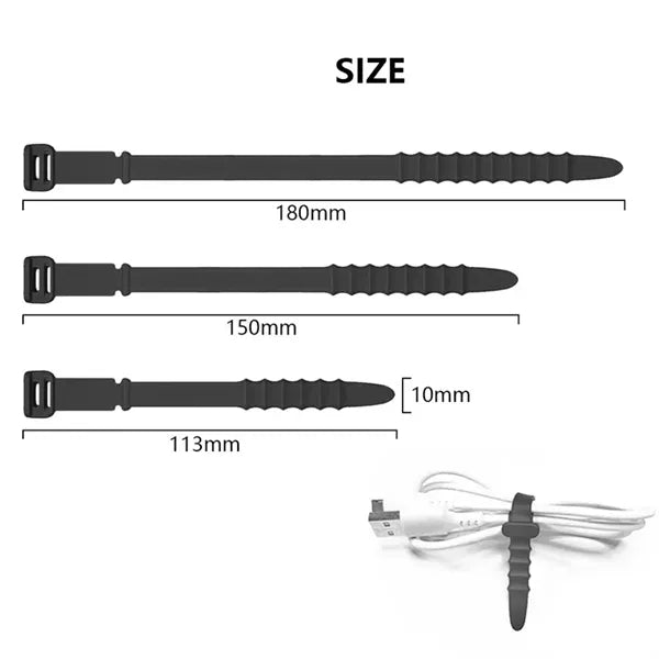 Silicone Zip Ties Set