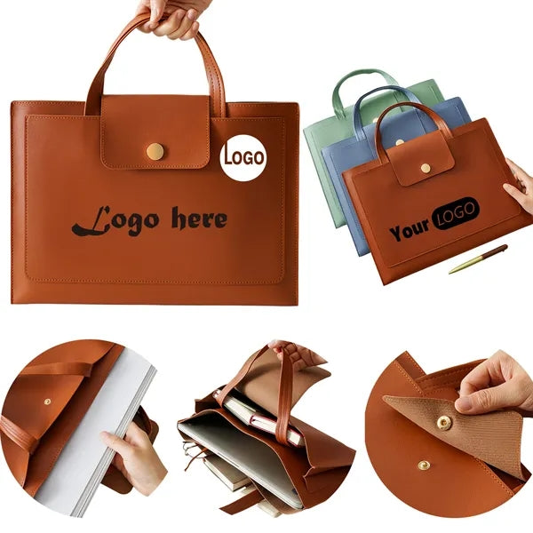 Premium Leather Office Document Bag With Waterproof