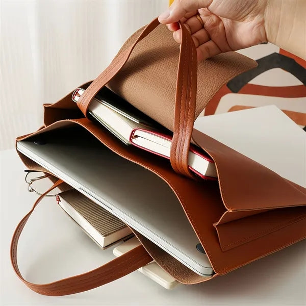 Premium Leather Office Document Bag With Waterproof