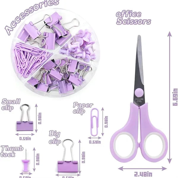 Popular Pastel Color Office Stationery Complete Set