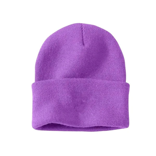 Embroidered Acrylic Knit Beanie Cap with Cuff