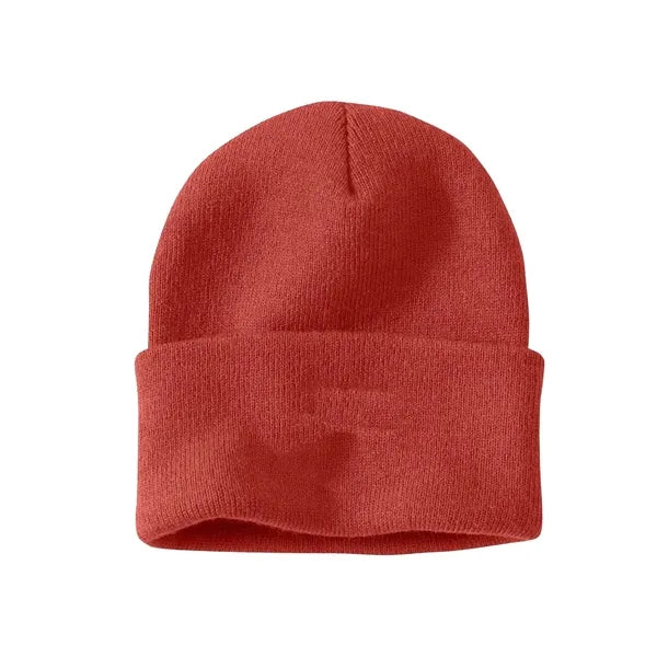 Embroidered Acrylic Knit Beanie Cap with Cuff