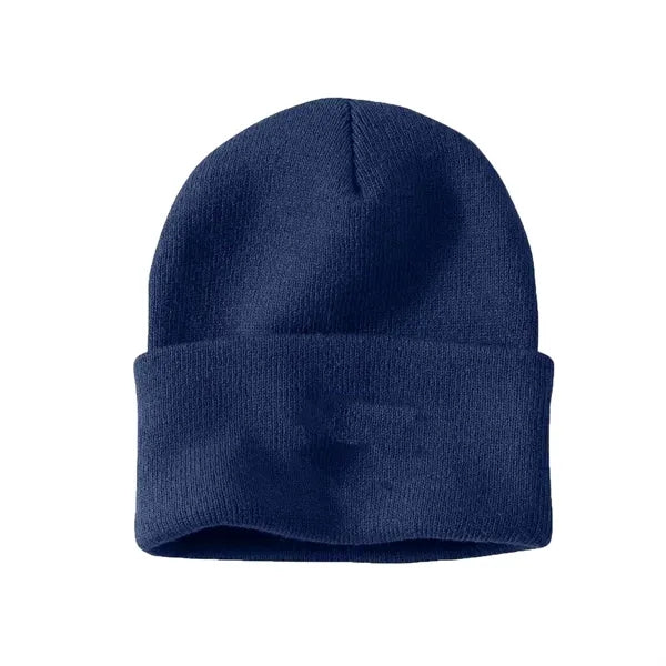 Embroidered Acrylic Knit Beanie Cap with Cuff