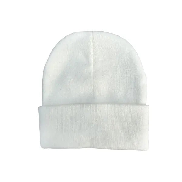 Embroidered Acrylic Knit Beanie Cap with Cuff