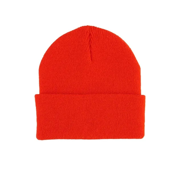 Embroidered Acrylic Knit Beanie Cap with Cuff