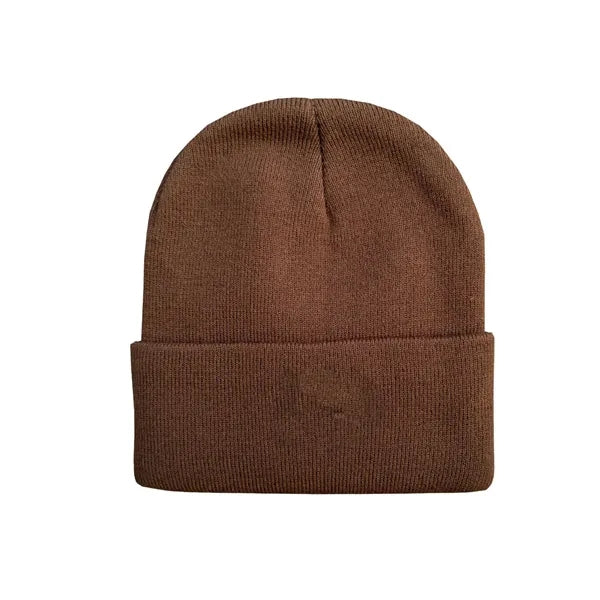 Embroidered Acrylic Knit Beanie Cap with Cuff