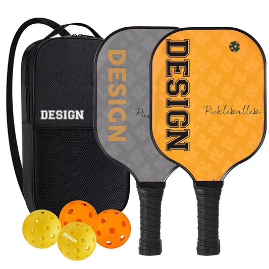 Fiberglass Pickleball Set with 2 Paddles 4 Balls and Bag