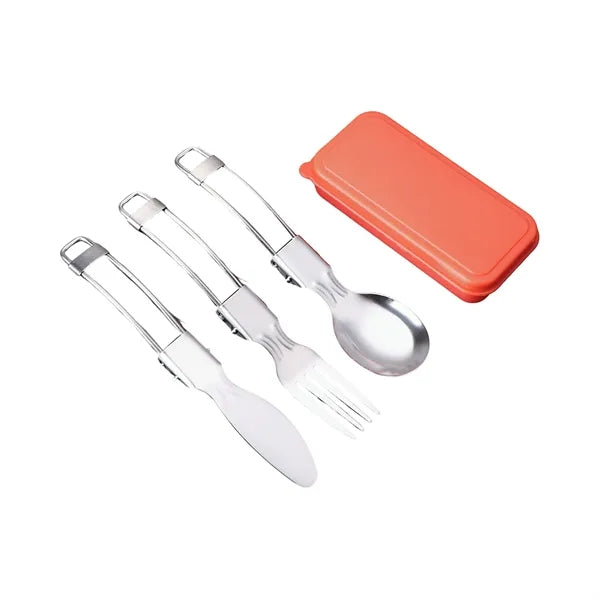 3-Piece Stainless Steel Foldable Tableware Set