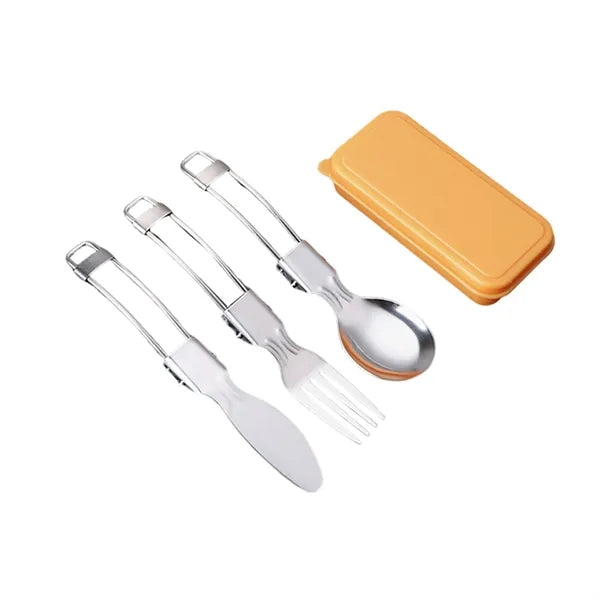 3-Piece Stainless Steel Foldable Tableware Set