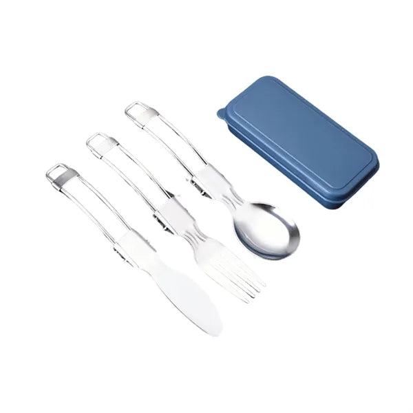 3-Piece Stainless Steel Foldable Tableware Set
