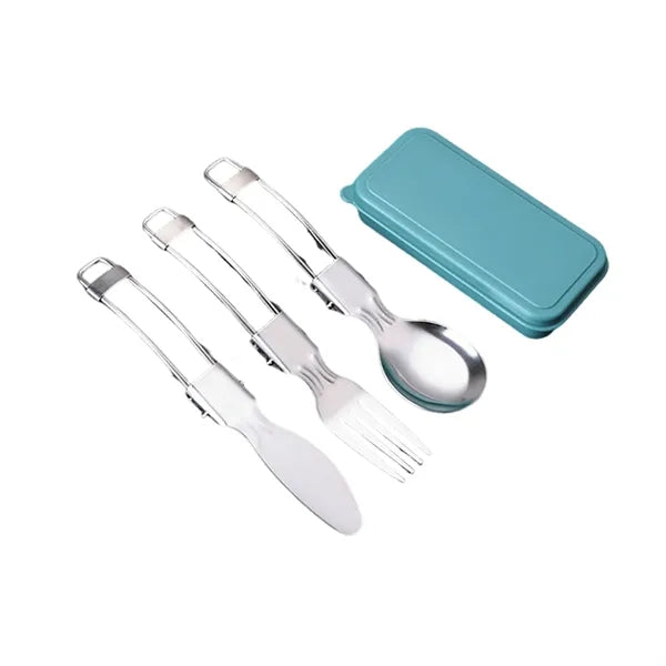 3-Piece Stainless Steel Foldable Tableware Set