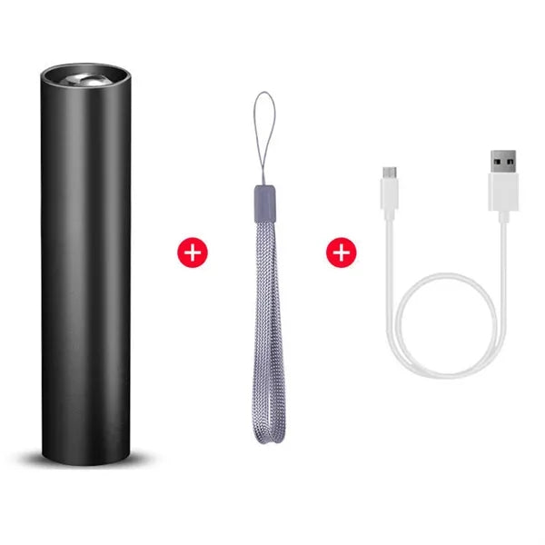 Portable Mini USB Fixed Focus LED Flashlight