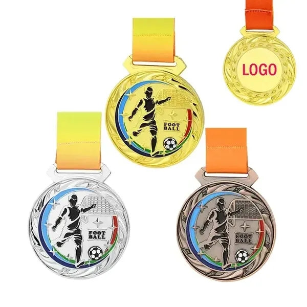 3D Gold Custom Competition Medal With Customizable Lanyard