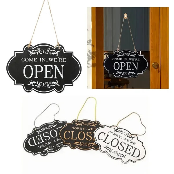 Double Sided Wooden Door Hanger Sign