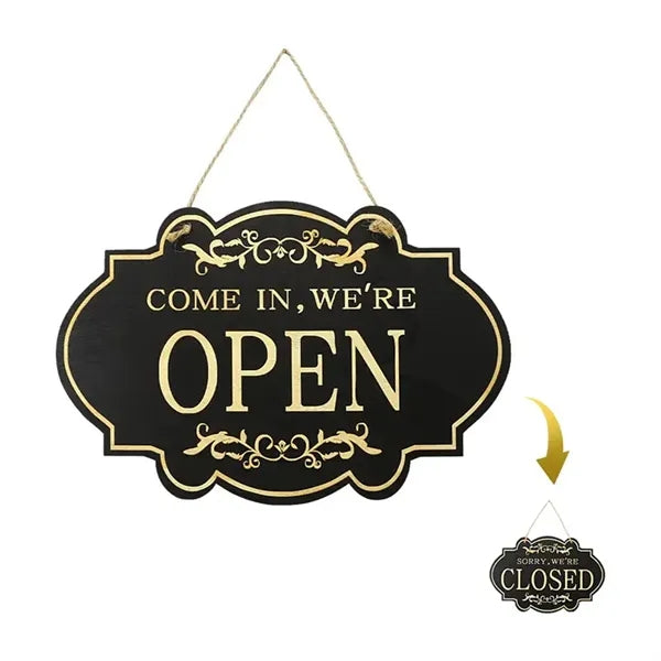 Double Sided Wooden Door Hanger Sign