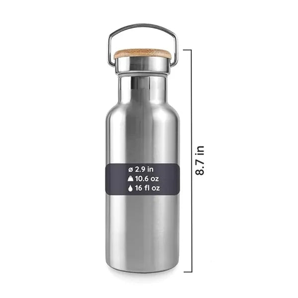16oz Vacuum Sealed Stainless Steel Water Bottle