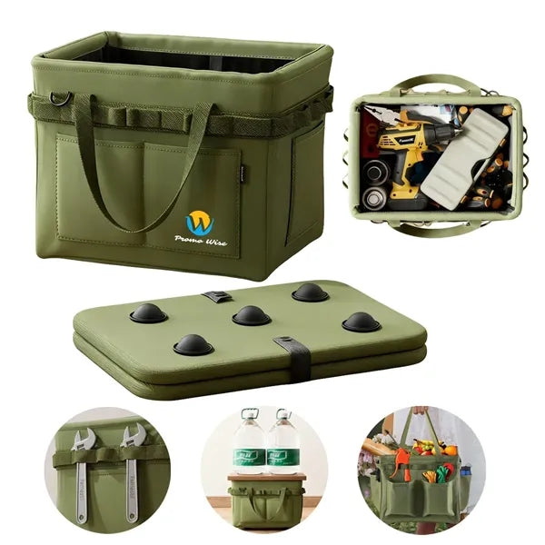 Multifunctional Foldable Tote Bag with Side Pockets